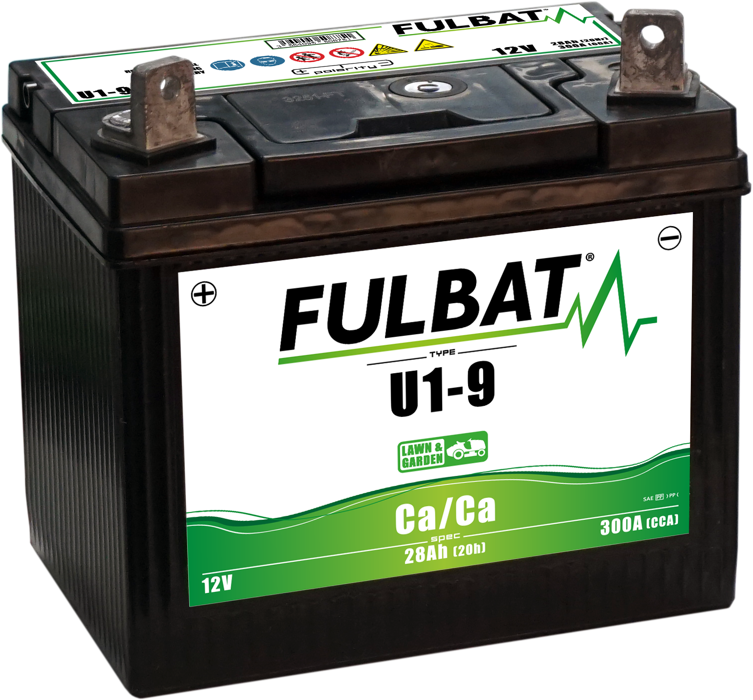 BATERIA CALCIO (CA/CA) U1-9 SIN MANTEN. 28AH ( 195 x 130 x 180 ) +IZQ. 