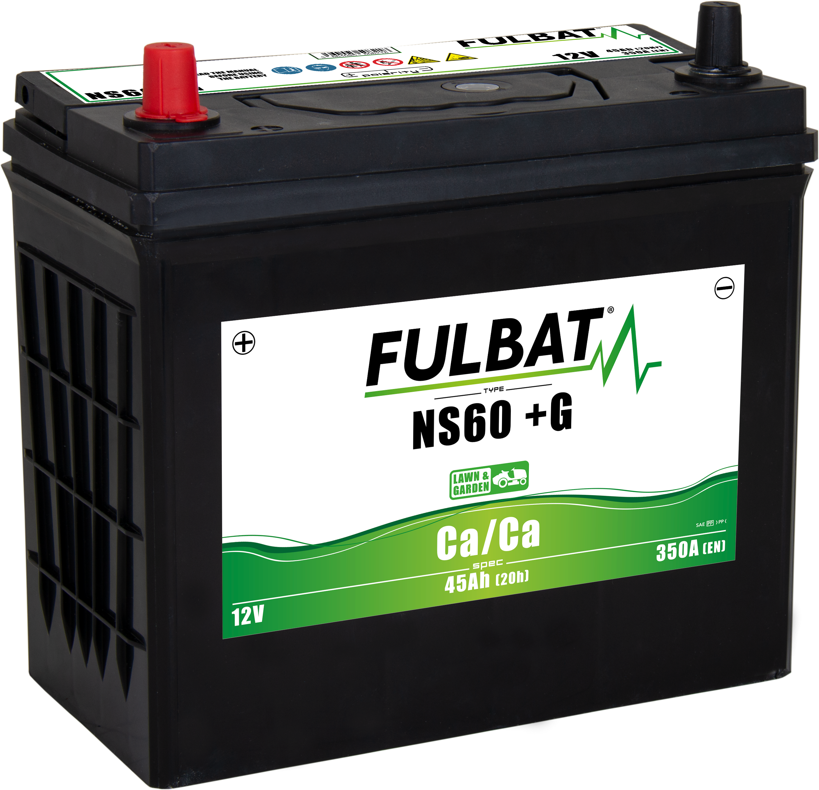 BATTERIA AL CALCIO (AC/AC) NS60 SENZA MANUTENZIONE. 45AH ( 236 x 128 x 222 ) +IZQ.