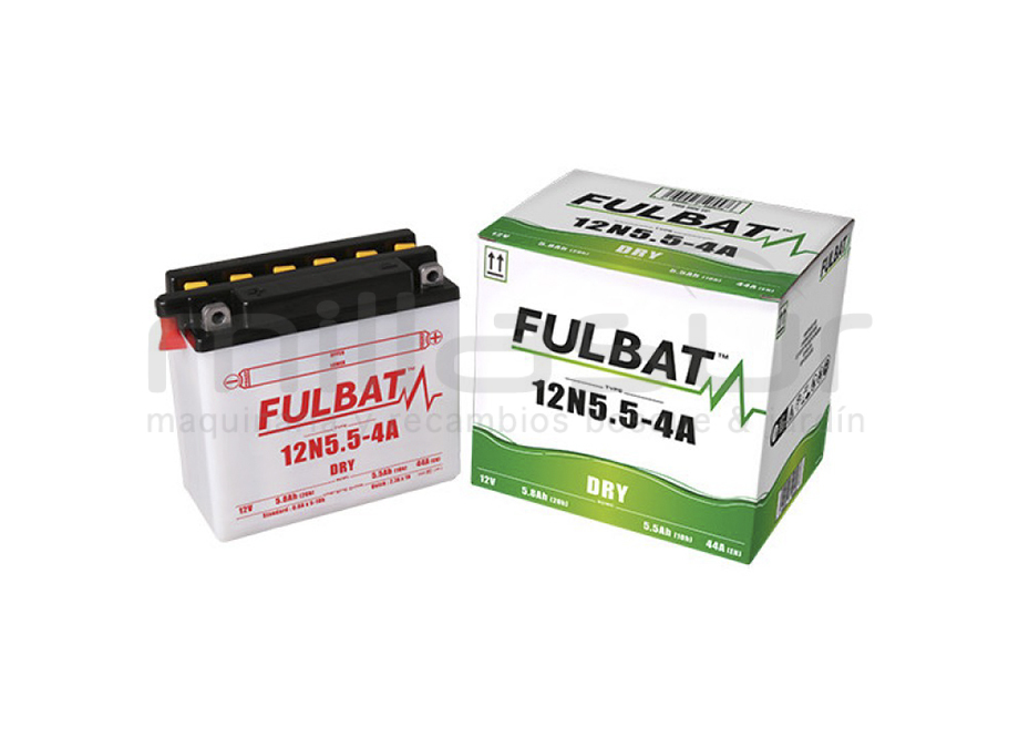 BATERIA MOTORCÍCULO 12N5.5-4A ÁCIDO 5.5Ah (135 X 60 X 130) -DER