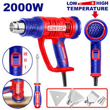 PISTOLA DE CALOR - DECAPADOR - 2000W EMTOP (INCLUYE 3 BOQUILLAS Y RASPADOR)