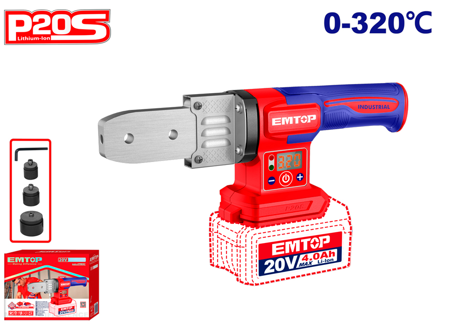 POLIFUSOR - SOLDADOR DE FUSIÓN BATERÍA 20V EMTOP P20S