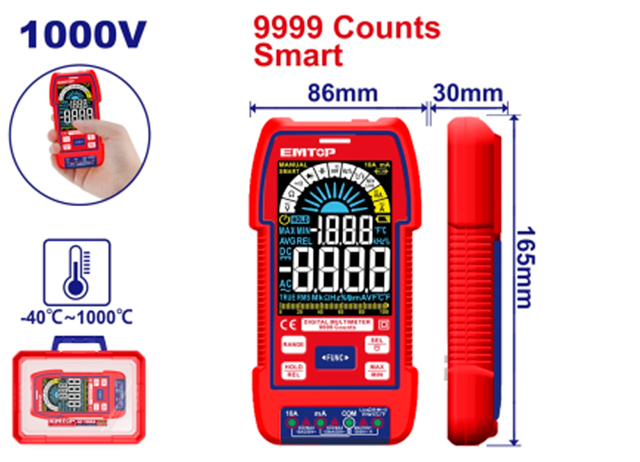 MULTÍMETRO DIGITAL 1000V EMTOP