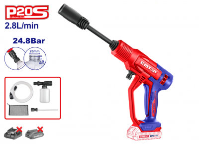 HIDROLIMPIADORA BATERIA 20V - P20S EMTOP (24.8bar - 2.8 L/min)
